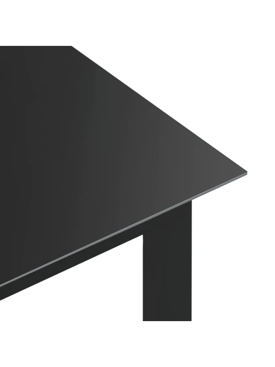 Zahradní stůl černý 150 x 90 x 74 cm hliník a sklo