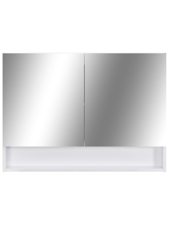 LED koupelnová zrcadlová skříňka bílá 80 x 15 x 60 cm MDF