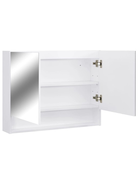 LED koupelnová zrcadlová skříňka bílá 80 x 15 x 60 cm MDF