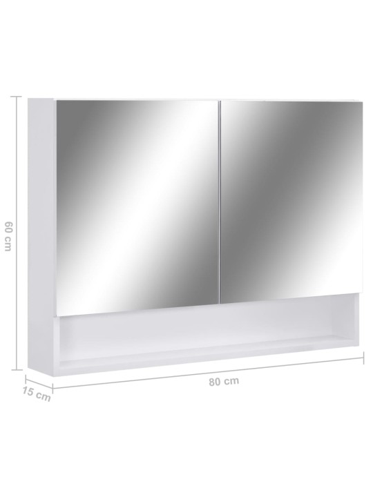 LED koupelnová zrcadlová skříňka bílá 80 x 15 x 60 cm MDF