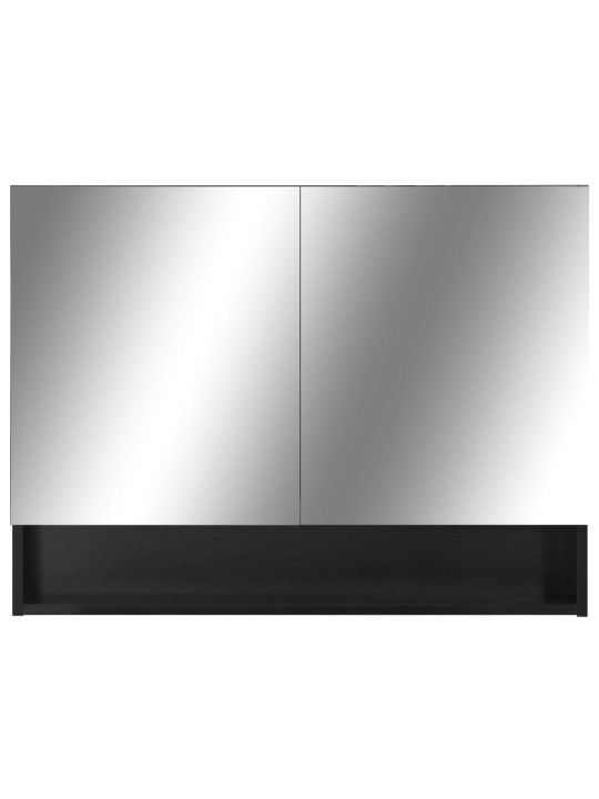 LED koupelnová zrcadlová skříňka černá 80 x 15 x 60 cm MDF