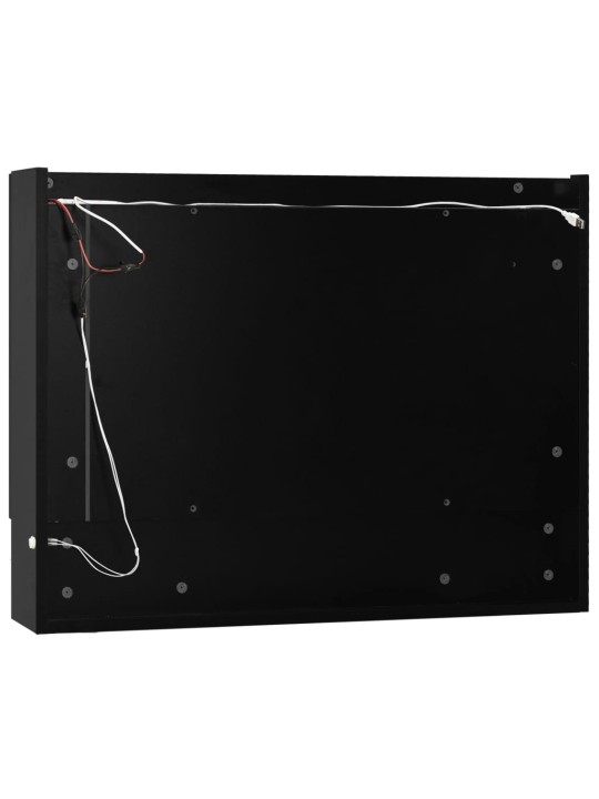 LED koupelnová zrcadlová skříňka černá 80 x 15 x 60 cm MDF