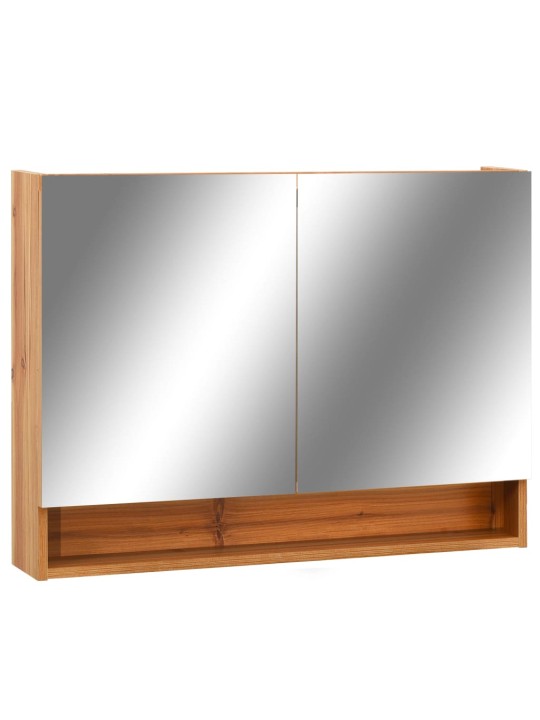 LED koupelnová zrcadlová skříňka dub 80 x 15 x 60 cm MDF