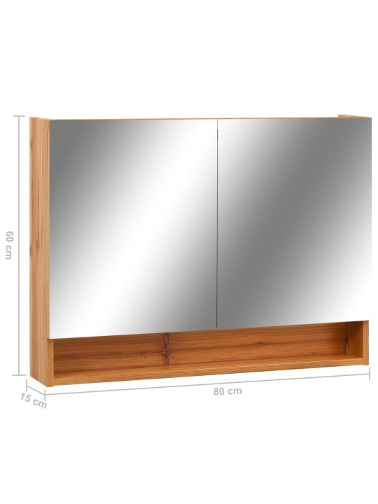 LED koupelnová zrcadlová skříňka dub 80 x 15 x 60 cm MDF
