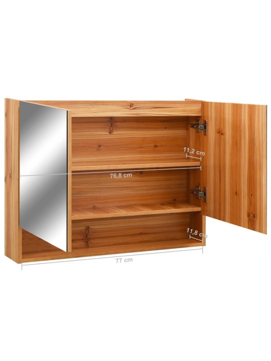 LED koupelnová zrcadlová skříňka dub 80 x 15 x 60 cm MDF
