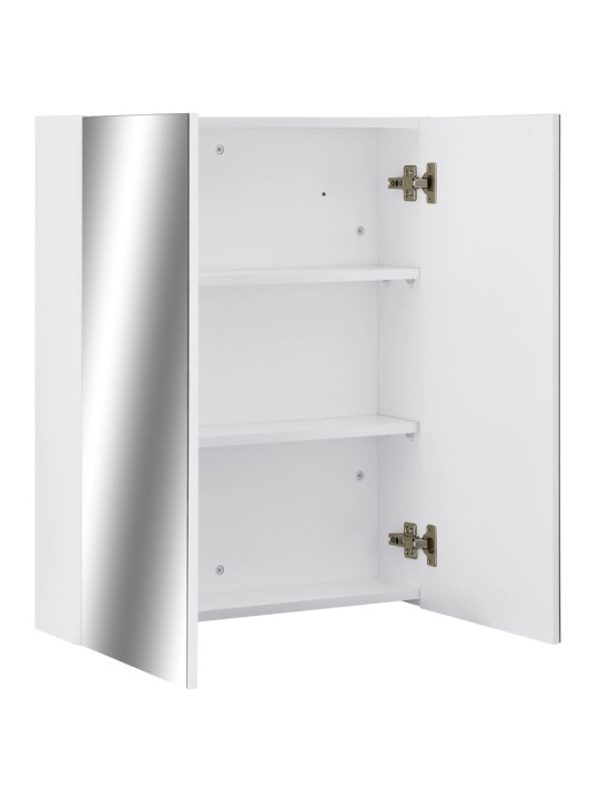 323607 Bathroom Mirror Cabinet White 60x15x75 cm MDF