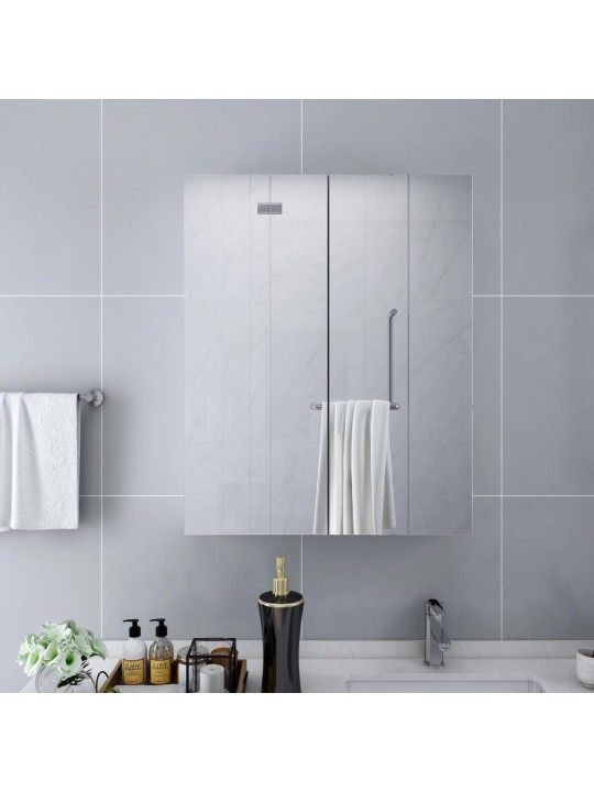 323607 Bathroom Mirror Cabinet White 60x15x75 cm MDF