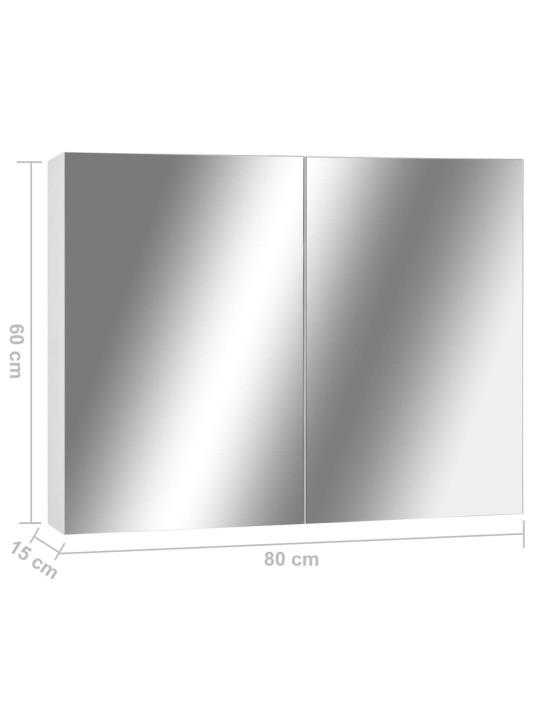 Koupelnová zrcadlová skříňka bílá 80 x 15 x 60 cm MDF