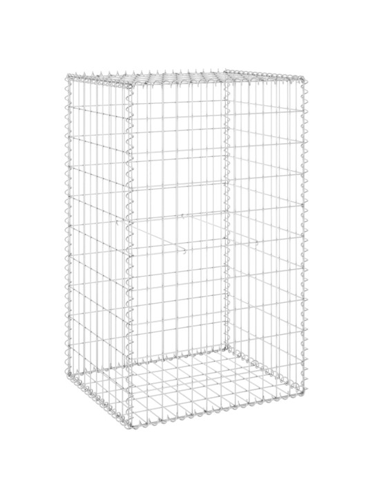 Gabionová zeď s víky pozinkovaná ocel 60 x 50 x 100 cm