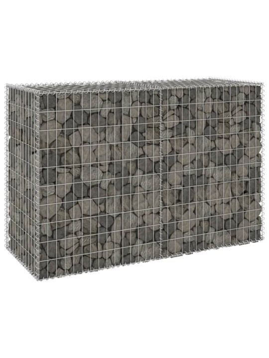 Gabionová zeď s víky pozinkovaná ocel 150 x 60 x 100 cm