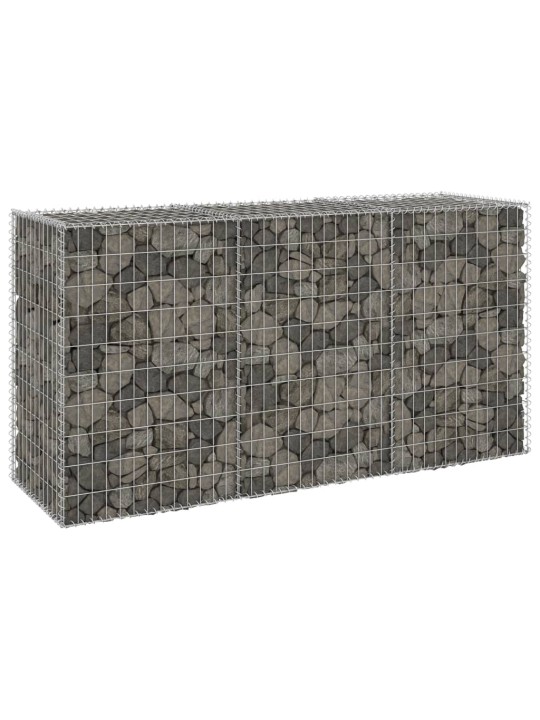 Gabionová zeď s víky pozinkovaná ocel 200 x 60 x 100 cm