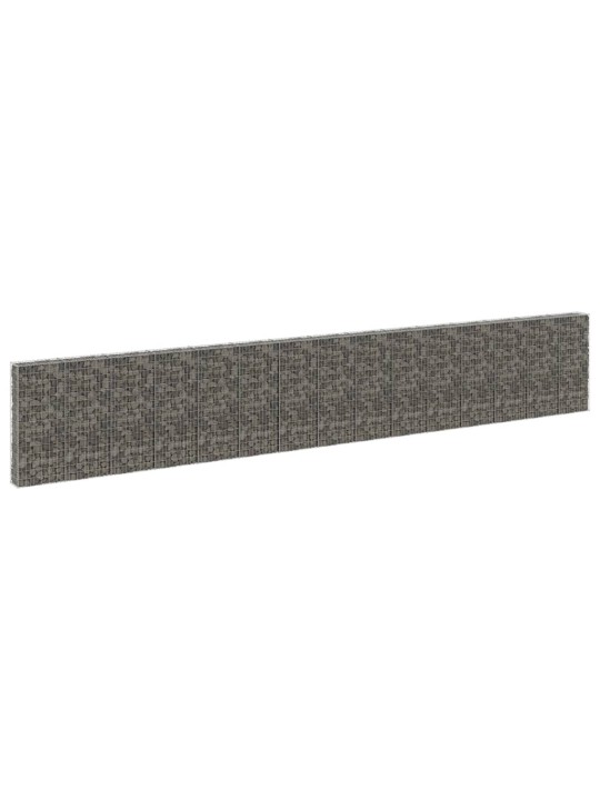Gabionová zeď s víky pozinkovaná ocel 900 x 30 x 150 cm