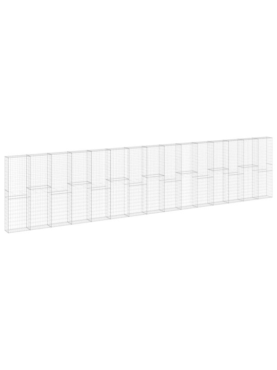 Gabionová zeď s víky pozinkovaná ocel 900 x 30 x 100 cm