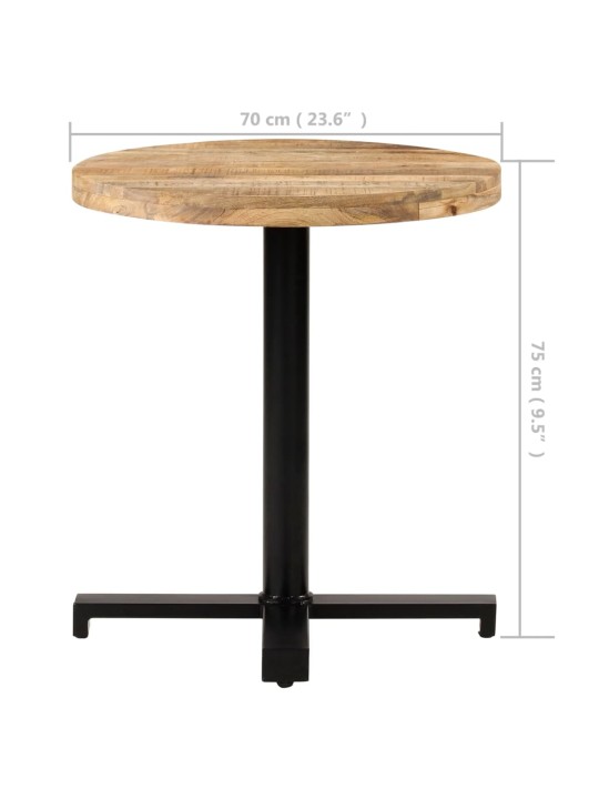Bistro stůl kulatý Ø 70 x 75 cm hrubé mangovníkové dřevo
