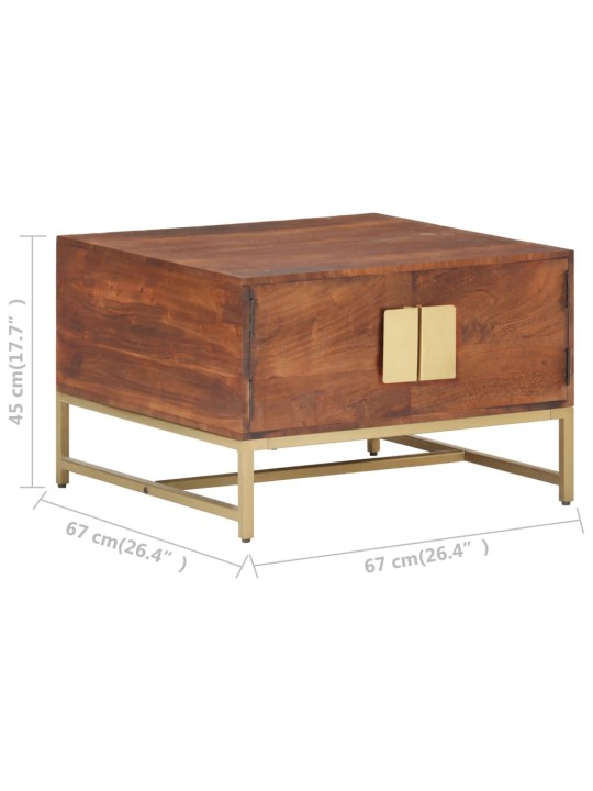 Konferenční stolek medově hnědý 67 x 67 x 45 cm masivní akácie