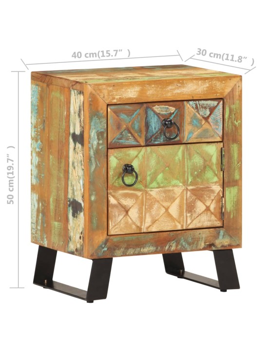 Noční stolek 40 x 30 x 50 cm masivní recyklované dřevo