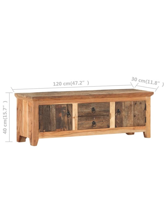 Tv stolek 120 x 30 x 40 cm masivní akácie a recyklované dřevo