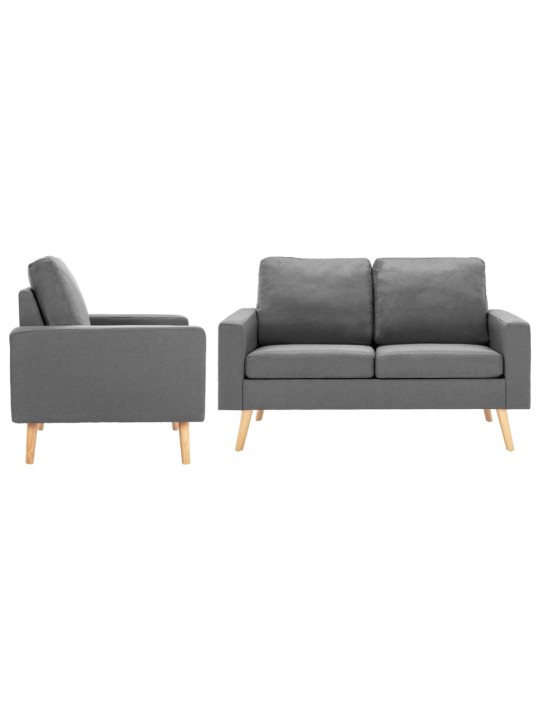 2dílná sedací souprava textil světle šedá