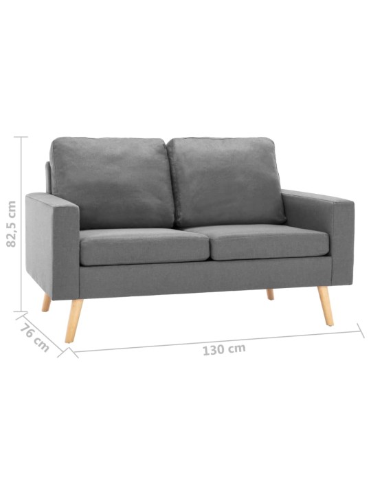 2dílná sedací souprava textil světle šedá