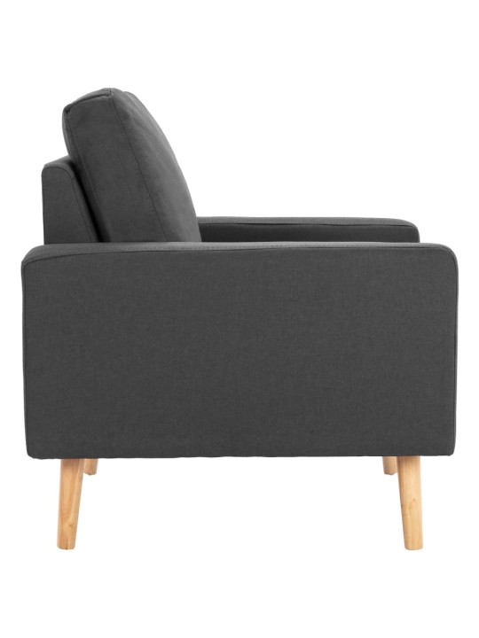 2dílná sedací souprava textil tmavě šedá