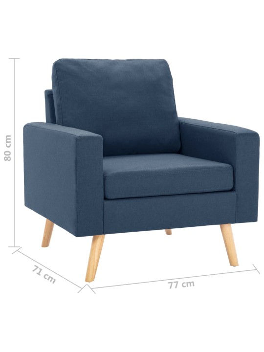 2dílná sedací souprava textil modrá