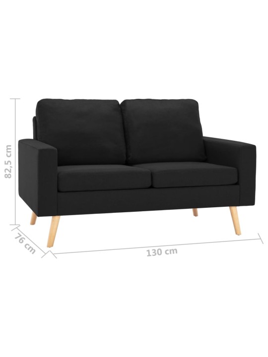 2dílná sedací souprava textil černá