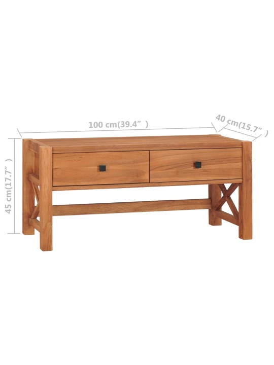 TV stolek 100 x 40 x 45 cm teakové dřevo