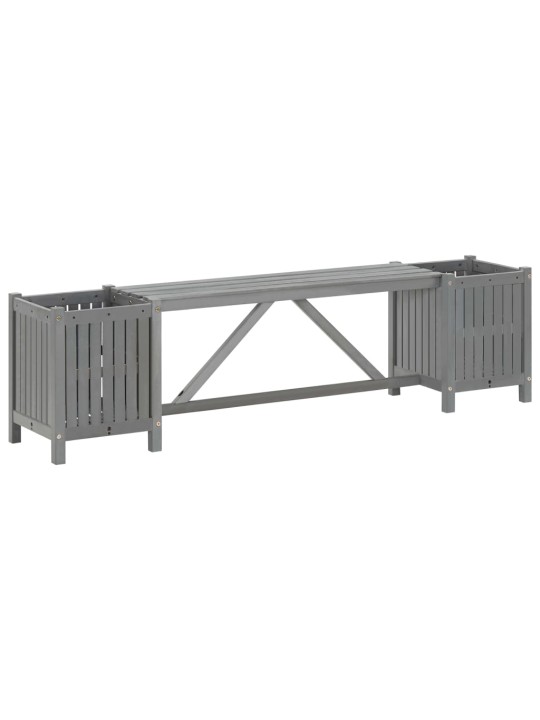 Zahradní lavice se 2 truhlíky 150 cm masivní akácie šedá