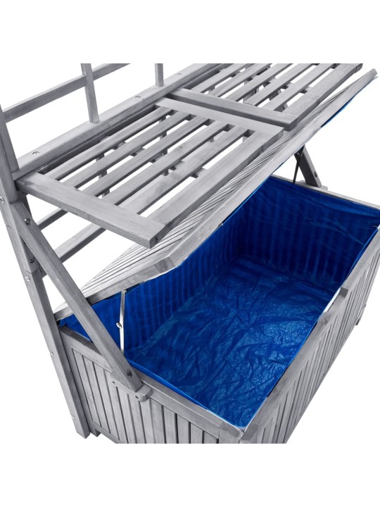 Úložný box s treláží šedý 99x55x160 cm masivní akáciové dřevo