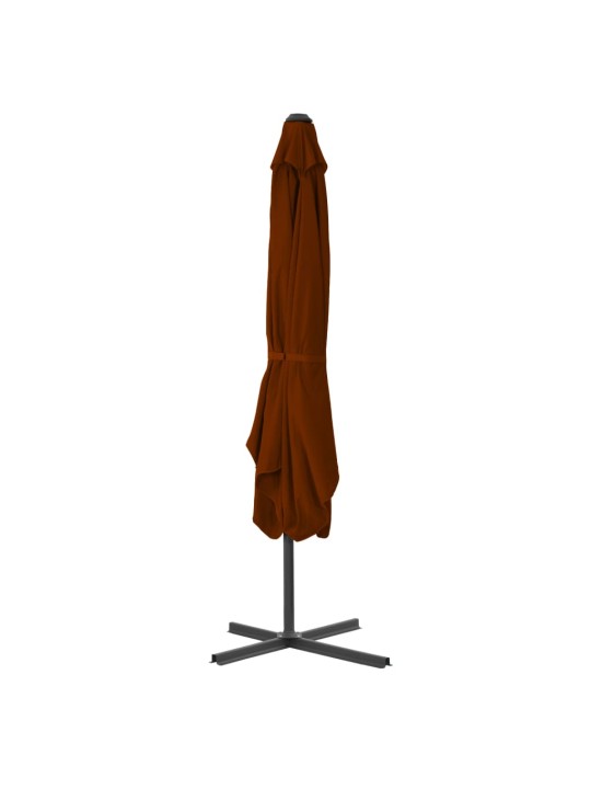 Zahradní slunečník s ocelovou tyčí terakotový 250x250x230 cm