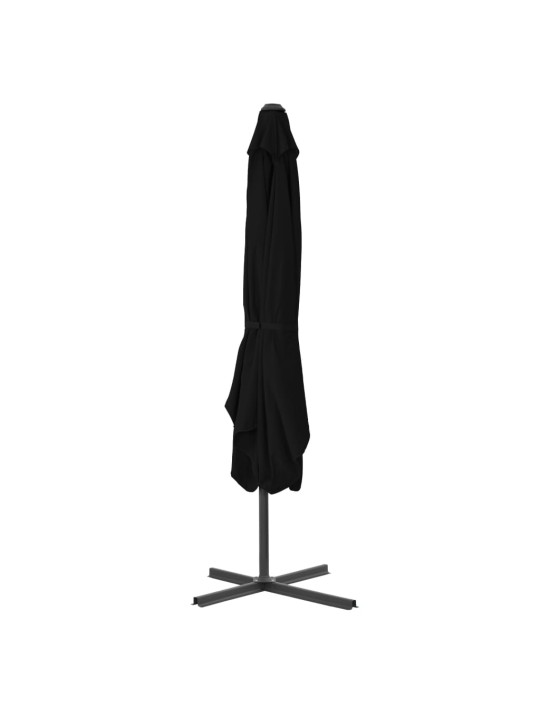 Zahradní slunečník s ocelovou tyčí černý 250 x 250 x 230 cm