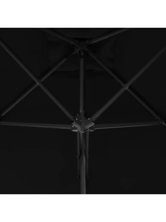 Zahradní slunečník s ocelovou tyčí černý 250 x 250 x 230 cm