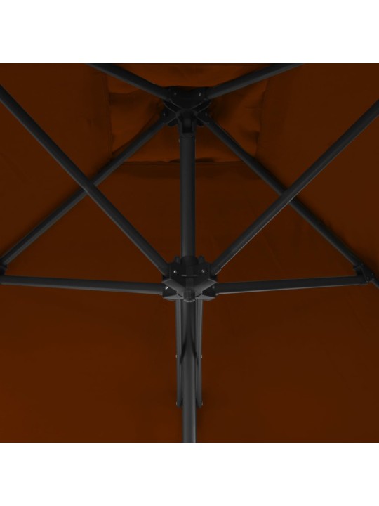 Zahradní slunečník s ocelovou tyčí terakotový 300 x 230 cm