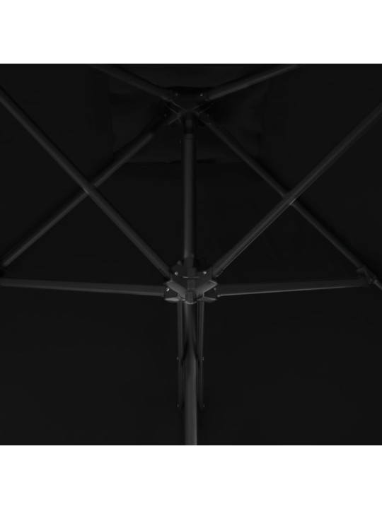 Zahradní slunečník s ocelovou tyčí černý 300 x 230 cm