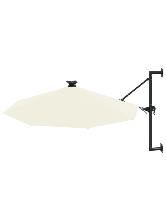 Nástěnný zahradní slunečník s LED 300 cm pískový