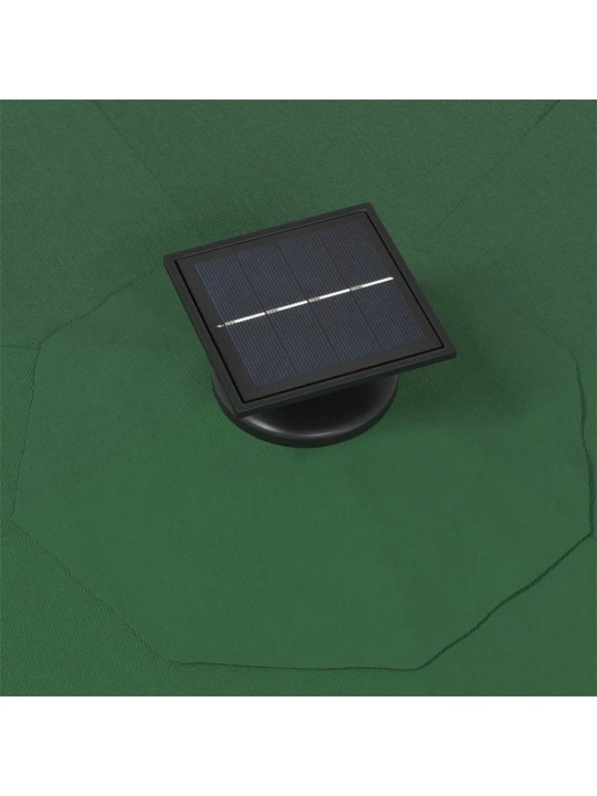 Nástěnný zahradní slunečník s LED 300 cm zelený