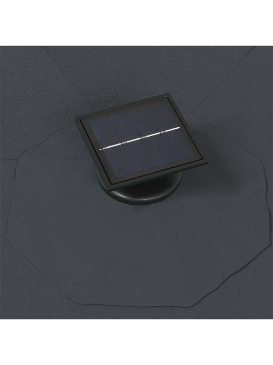 Nástěnný zahradní slunečník s LED 300 cm antracitový