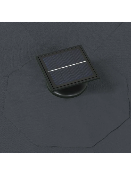 Nástěnný zahradní slunečník s LED 300 cm antracitový