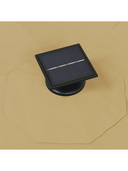 Nástěnný zahradní slunečník s LED 300 cm taupe