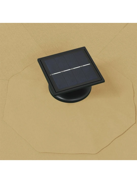 Nástěnný zahradní slunečník s LED 300 cm taupe