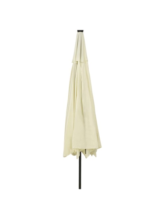 Zahradní slunečník s led osvětlením 400 cm pískový