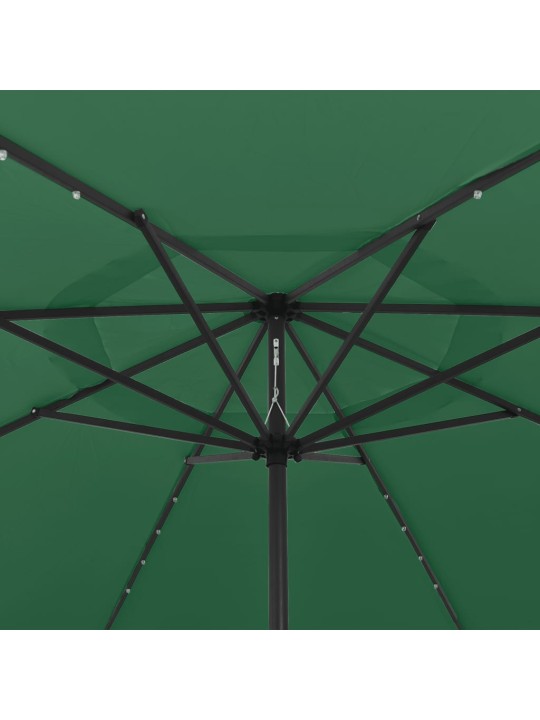 Zahradní slunečník s led osvětlením 400 cm zelený