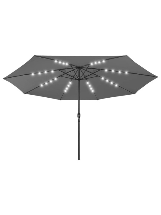 Zahradní slunečník s led osvětlením 400 cm antracitový