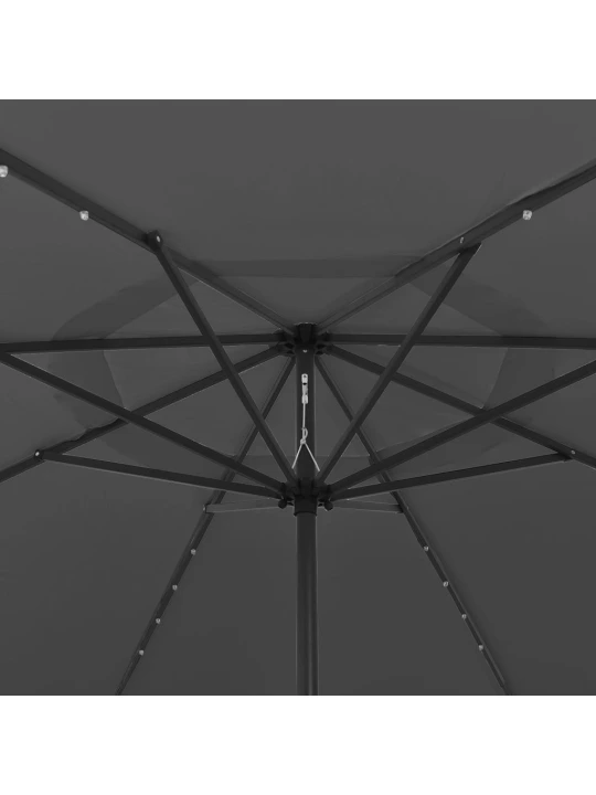 Zahradní slunečník s led osvětlením 400 cm antracitový