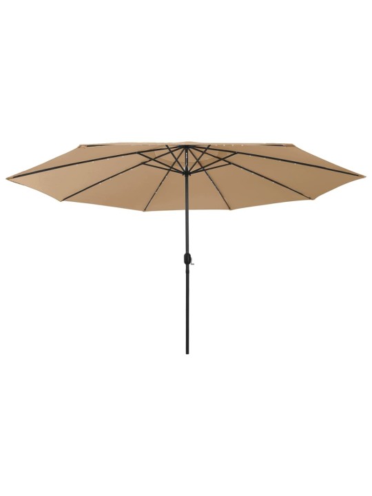 Zahradní slunečník s LED osvětlením 400 cm taupe