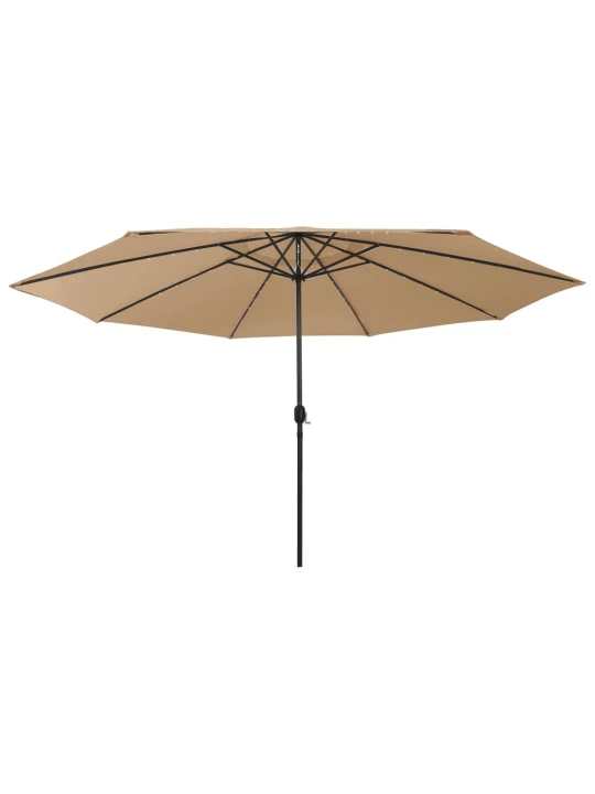 Zahradní slunečník s LED osvětlením 400 cm taupe