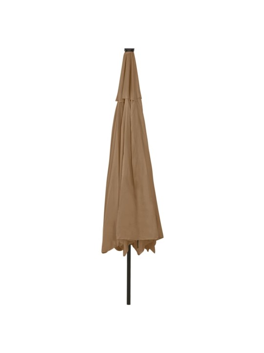 Zahradní slunečník s LED osvětlením 400 cm taupe