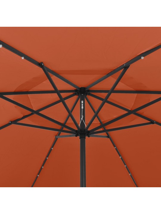 Zahradní slunečník s led osvětlením 400 cm terakotový