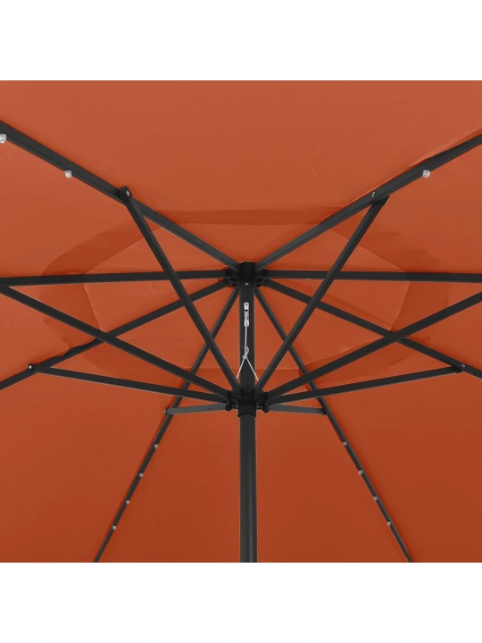 Zahradní slunečník s led osvětlením 400 cm terakotový