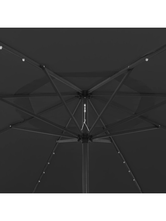 Zahradní slunečník s LED osvětlením 400 cm černý